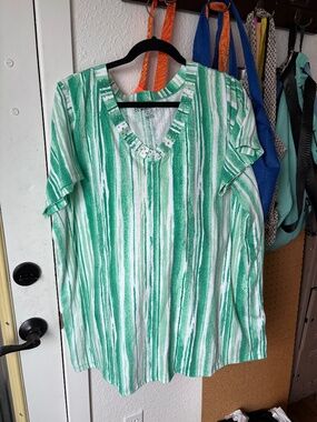 Roamans Tunic with rhinestone detailing around the neck 22/24W